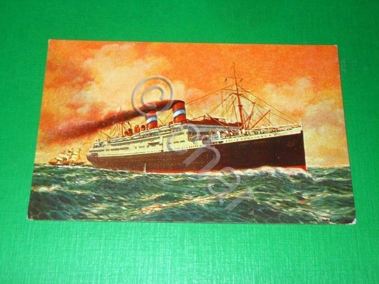 Cartolina Navigazione Lloyd Sabaudo - Nave Conte Grande 1950 ca.