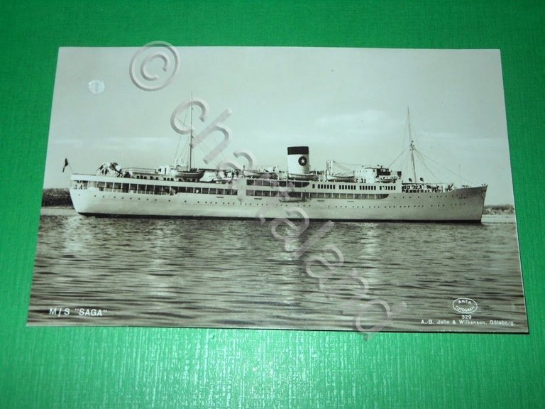 Cartolina Navigazione Navi - M/S SAGA 1948