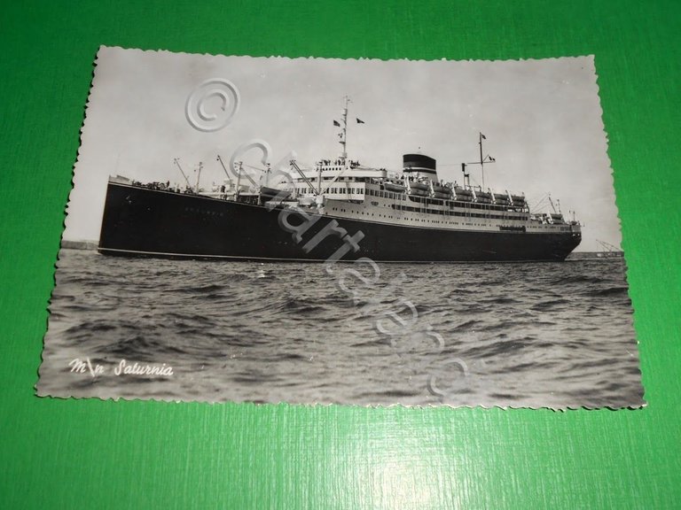 Cartolina Navigazione Navi - Motonave M/N "Saturnia" 1950 ca
