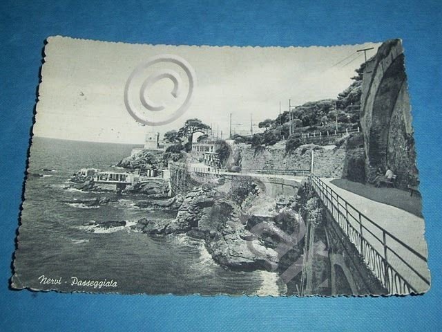 Cartolina Nervi - Passeggiata 1955.