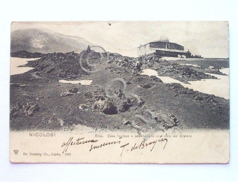 Cartolina Nicolosi - Casa Inglese o Osservatorio 1905.