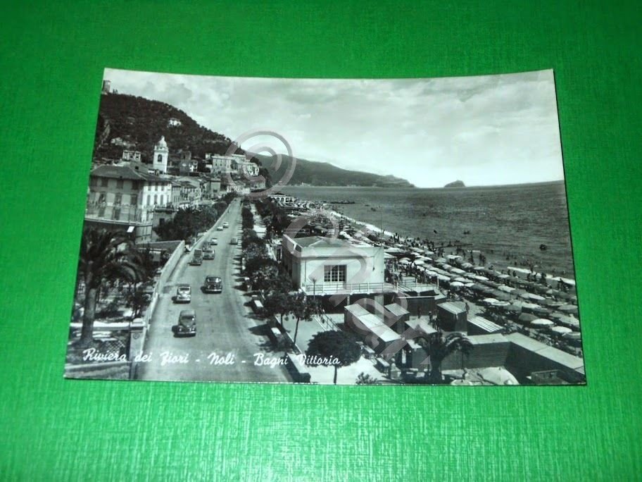Cartolina Noli - Bagni Vittoria 1955 ca | Immagine principale