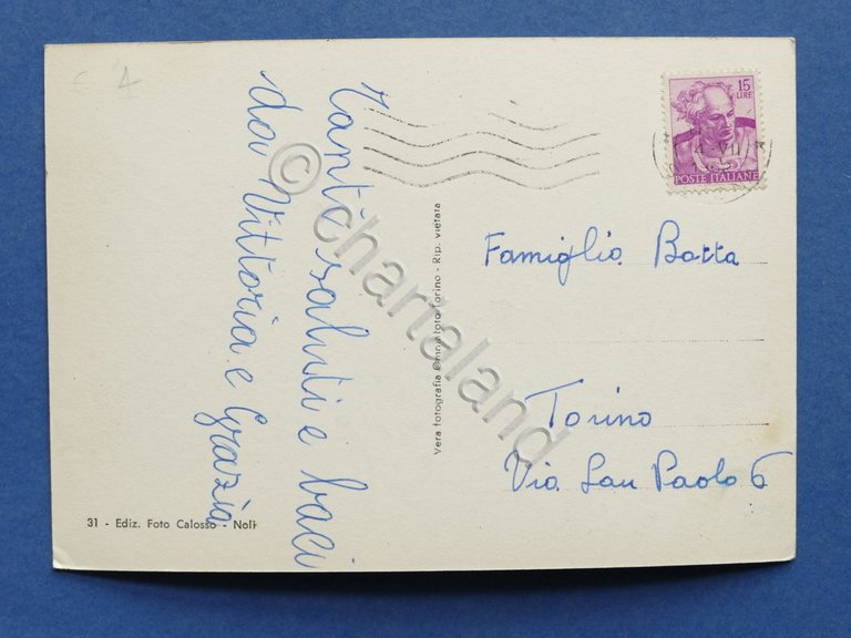 Cartolina Noli - Istituto Madri Pie - 1962