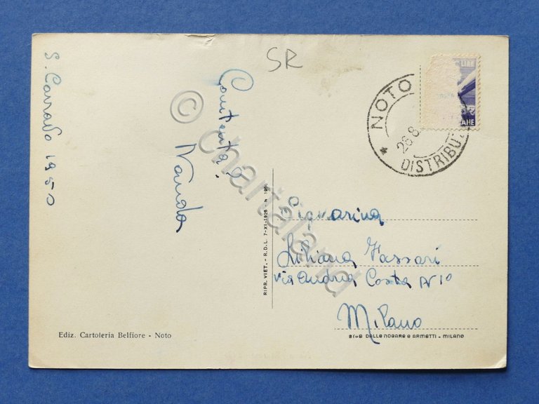 Cartolina Noto - Marina - Lido - 1950 | Immagine Gallery 4