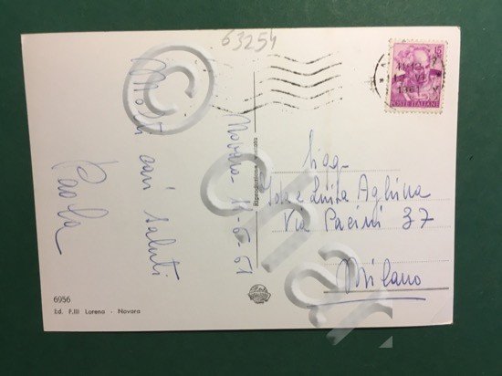 Cartolina Novara - Campo Sportivo - 1961