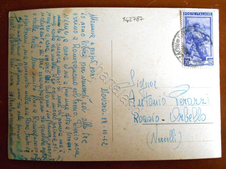 Cartolina Novara - Collegio femminile S. Cuore - 1952