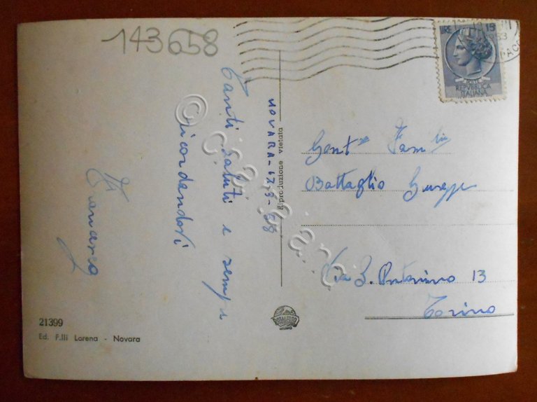 Cartolina Novara - Corso G. Mazzini - 1958 | Immagine Gallery 2