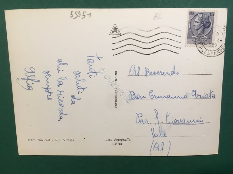 Cartolina Novi Ligure - Nuovo Grattacielo - 1959