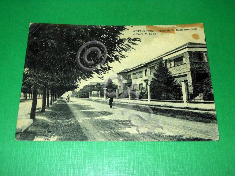 Cartolina Novi Ligure - Viale della Rimembranza e Villa F. …