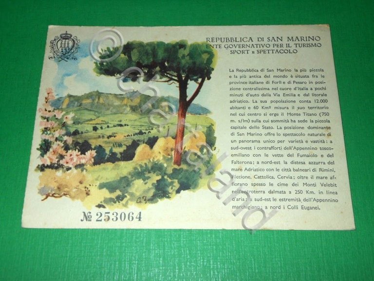 Cartolina numerata Repubblica di San Marino - illustratore G. Frattini …