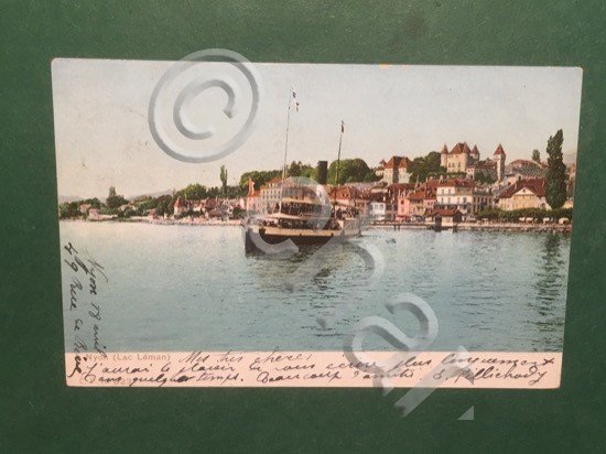Cartolina Nyon - Lac Leman - 1905