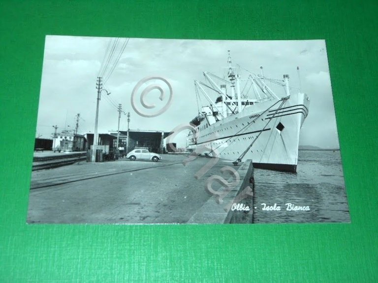 Cartolina Olbia - Isola Bianca 1955 ca.