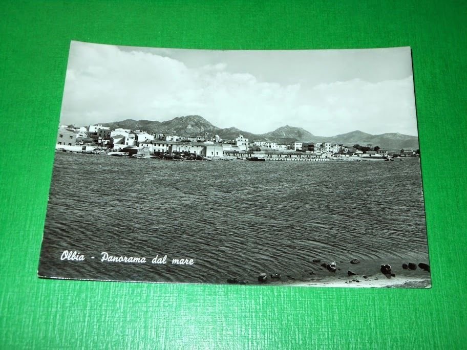 Cartolina Olbia - Panorama dal mare 1955 ca.