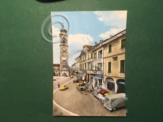 Cartolina Oleggio - Piazza Martiri e Corso Matteoti - 1962