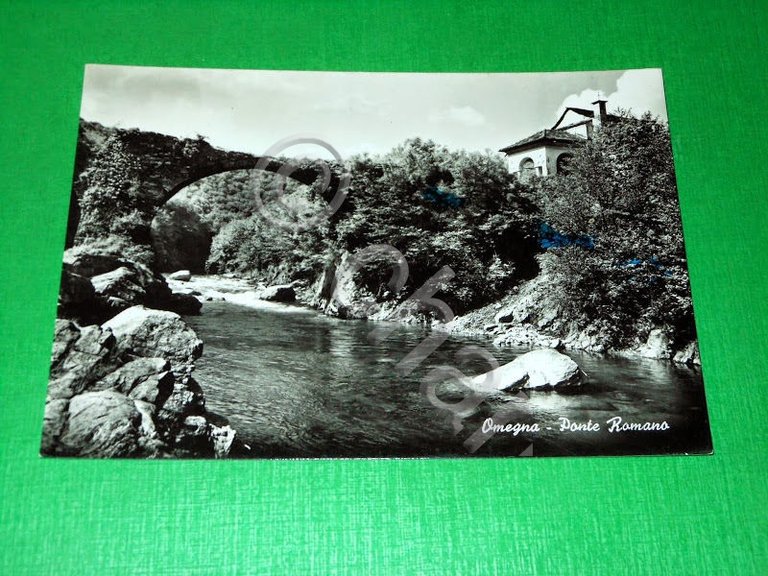 Cartolina Omegna - Ponte Romano 1955