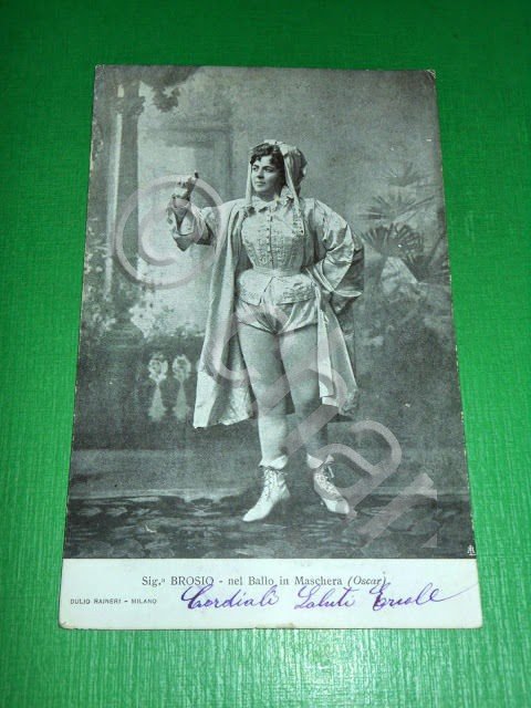 Cartolina Opera Lirica - Sig.ra Brosio nel Ballo in Maschera …