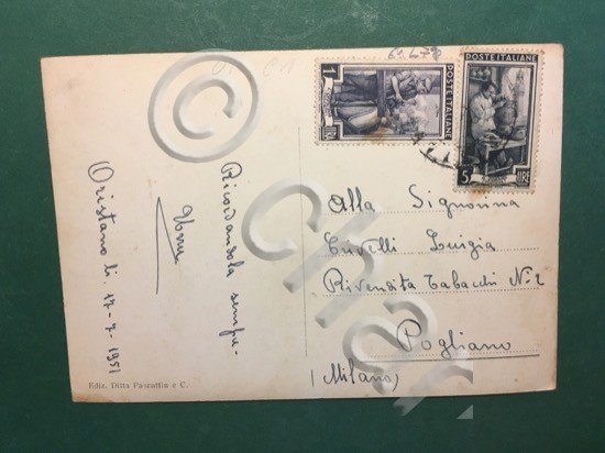 Cartolina Oristano - Cattedrale - Interno - 1951