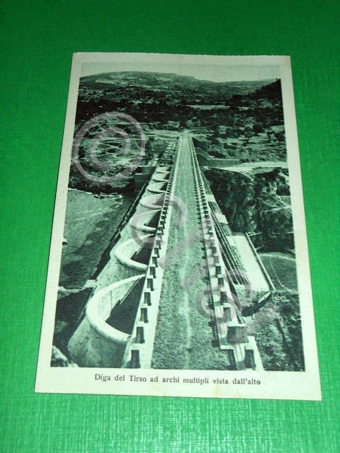 Cartolina Oristano - Diga del Tirso ad archi multipli vista …