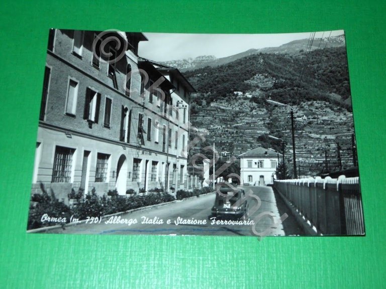 Cartolina Ormea ( Cuneo ) - Albergo Italia e Stazione …