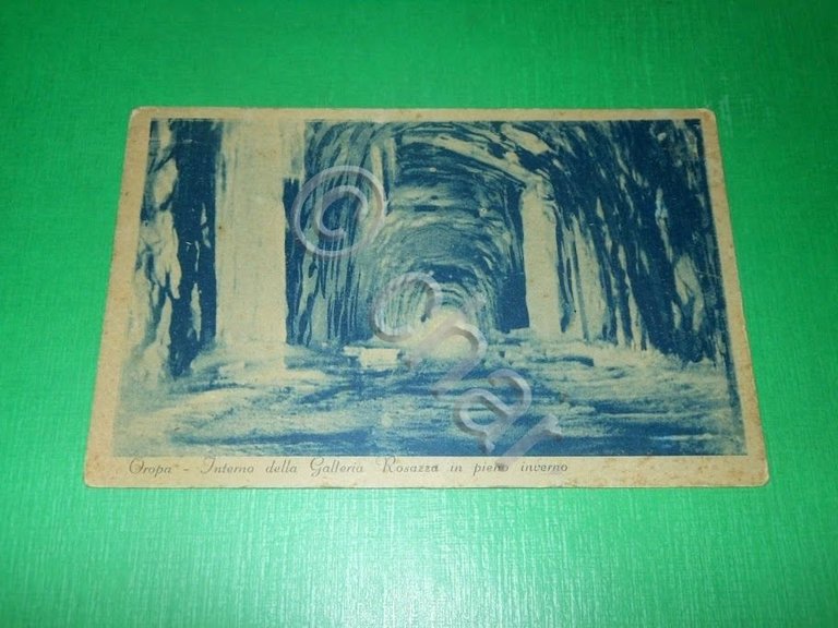 Cartolina Oropa - Interno della Galleria Rosazza in pieno inverno …