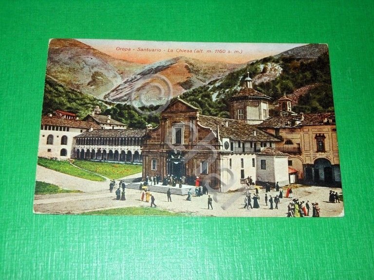 Cartolina Oropa - Santuario - La Chiesa 1928