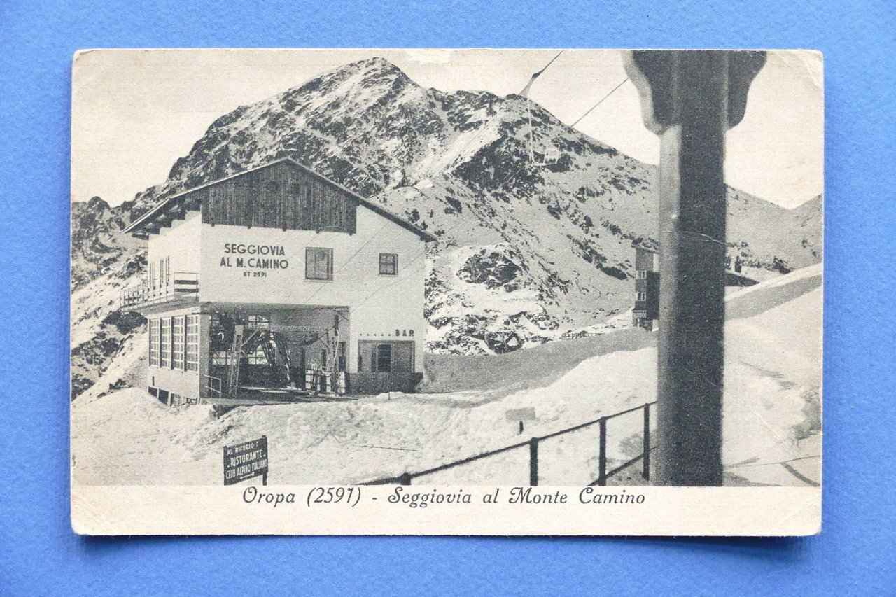 Cartolina Oropa - Seggiovia al Monte Camino - 1930 ca..
