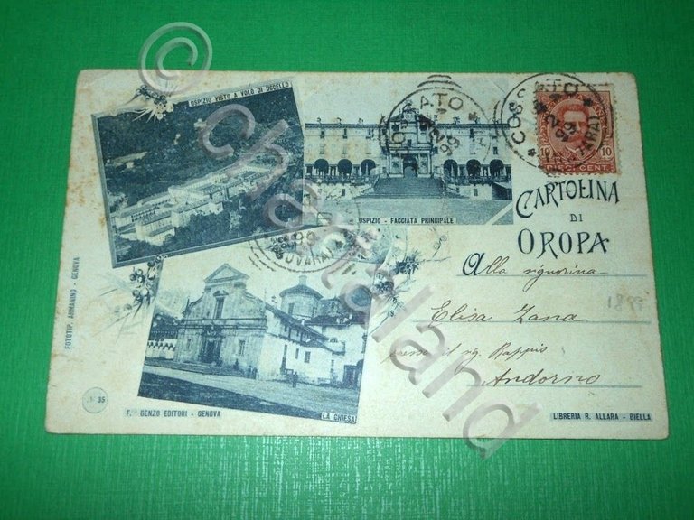Cartolina Oropa - Vedute diverse 1899