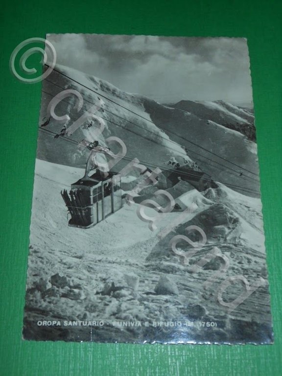 Cartolina Oropa Santuario - Funivia e Rifugio 1950 ca
