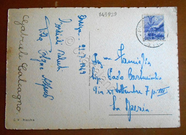 Cartolina Orsigna - Ingresso al paese - 1949