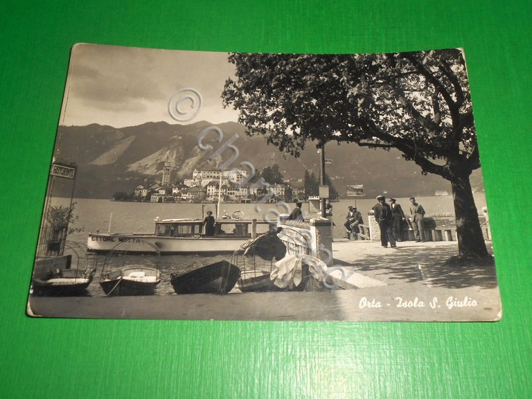 Cartolina Orta - Isola S. Giulio 1954