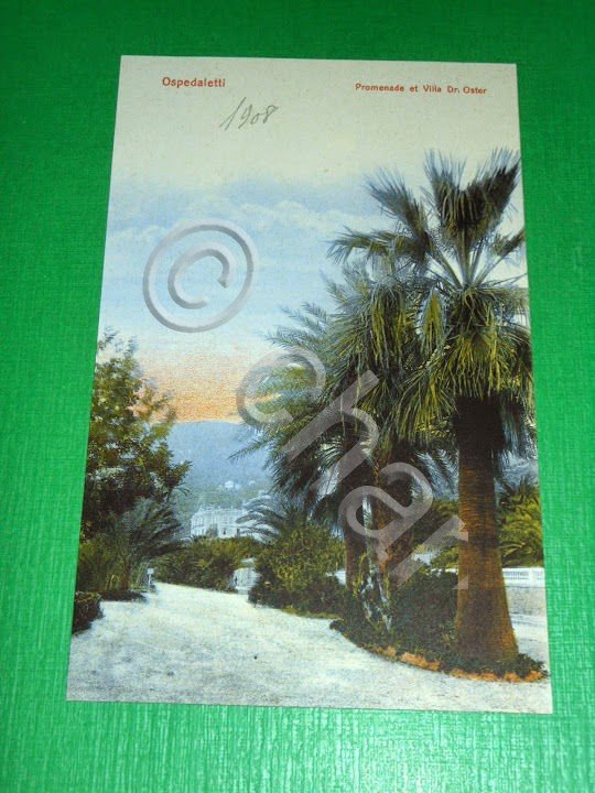 Cartolina Ospedaletti - Promenade et Villa Dr. Oster 1900 ca.
