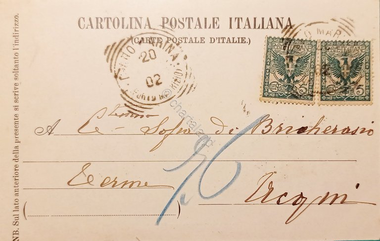 Cartolina Ospedaletti Riviera di Genova - Ville Belvedere Maria e …