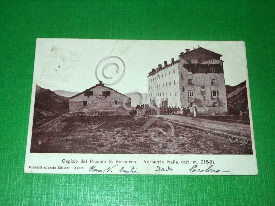 Cartolina Ospizio del Piccolo S. Bernardo - Versante Italia 1903.