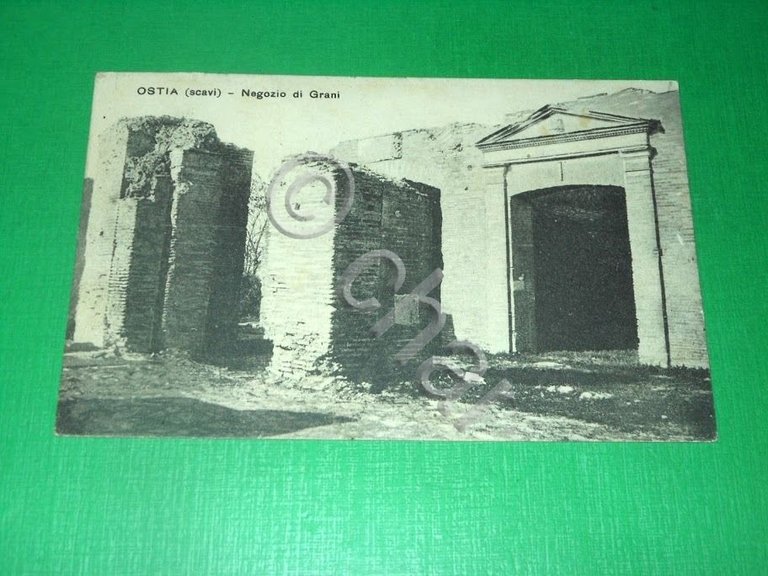 Cartolina Ostia ( scavi ) - Negozio di Grani 1910