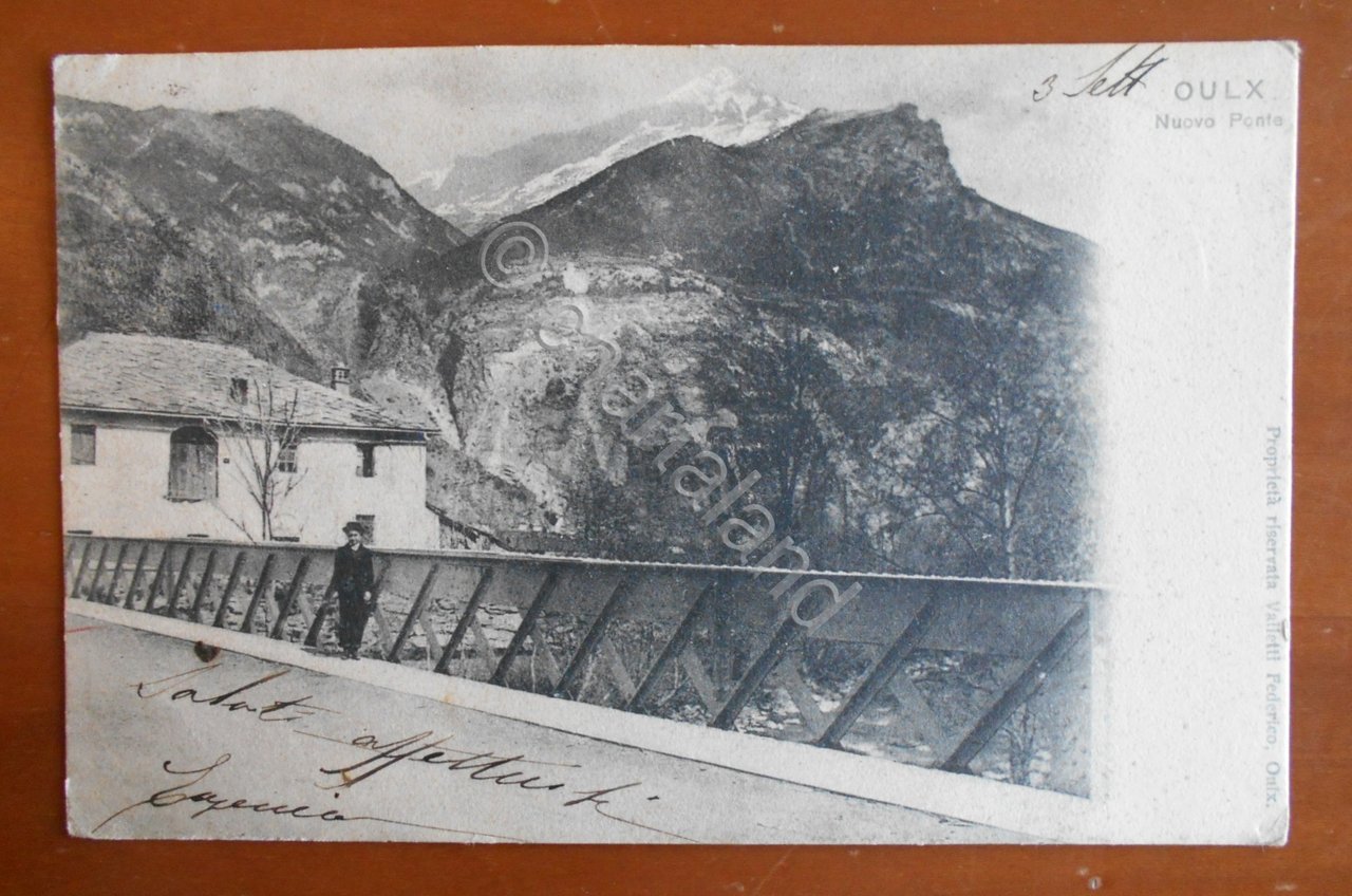 Cartolina Oulx (Piemonte) - Nuovo Ponte - 1905 ca.