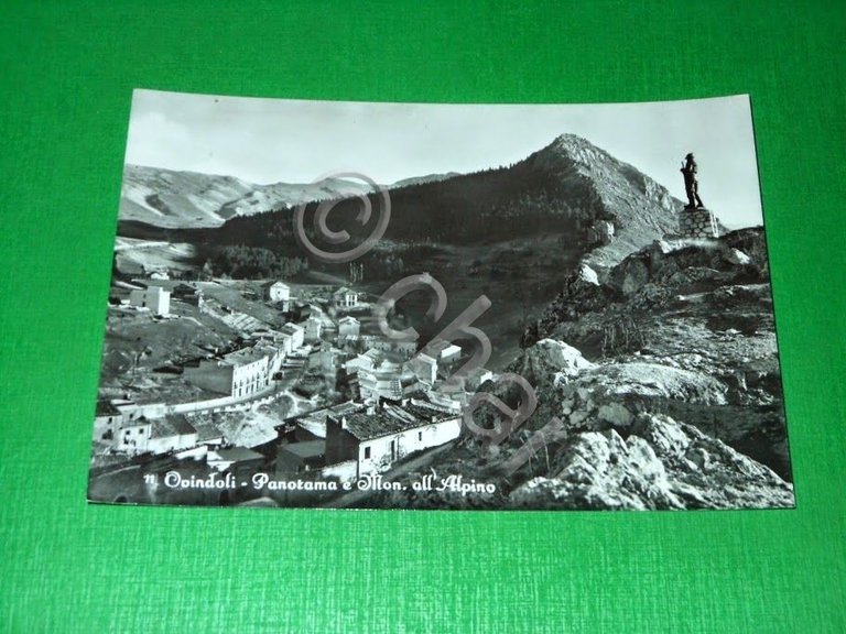 Cartolina Ovindoli - Panorama e Monumento all' Alpino 1964