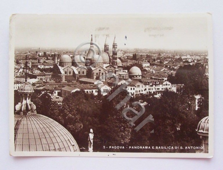 Cartolina Padova - Panorama e Basilica S. Antonio 1940