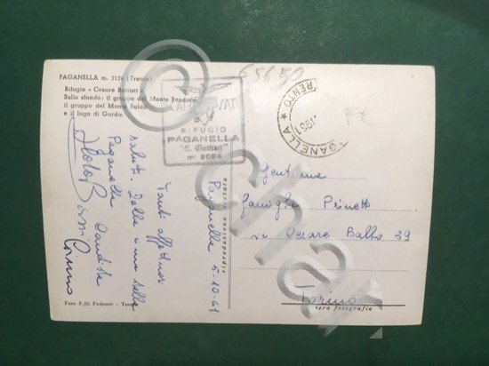 Cartolina Paganella - Trento - Rifugio Cesare Battisti - 1961