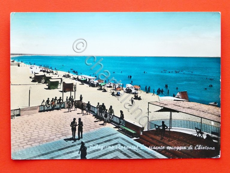 Cartolina Palagiano - Spiaggia di Chiatona - 1964.