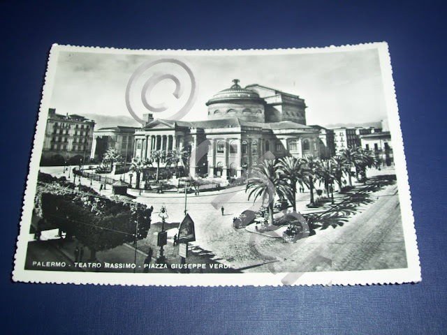 Cartolina Palermo - Teatro Massimo - Piazza Giuseppe Verdi 1958