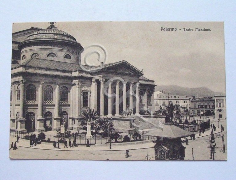 Cartolina Palermo - Teatro Massimo 1910 ca.