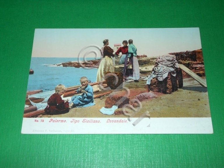 Cartolina Palermo - Tipo Siciliano - Lavandaie 1910 ca.