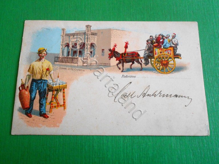 Cartolina Palermo - Usi e Costumi 1900