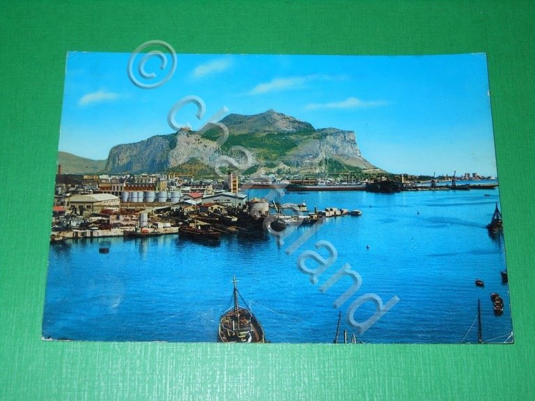 Cartolina Palermo - Veduta del Porto e Monte Pellegrino 1965 …