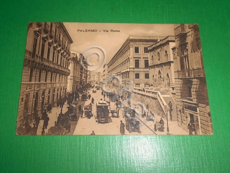 Cartolina Palermo - Via Roma 1910.