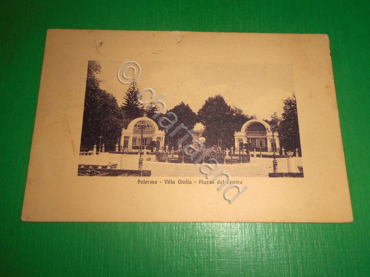 Cartolina Palermo - Villa Giulia - Piazza del Centro 1912.