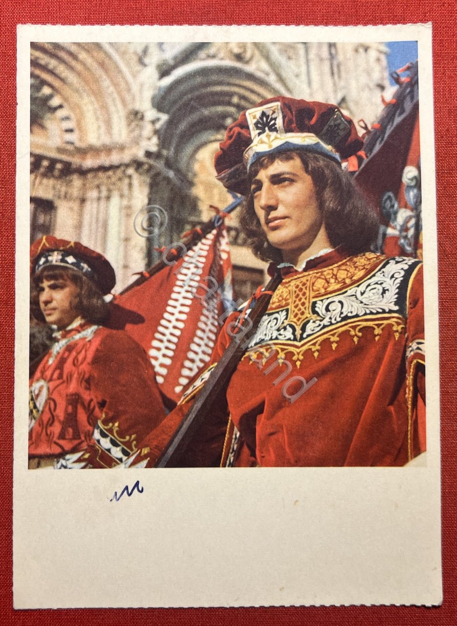 Cartolina Palio di Siena - Il Paggio Maggiore della Contrada …