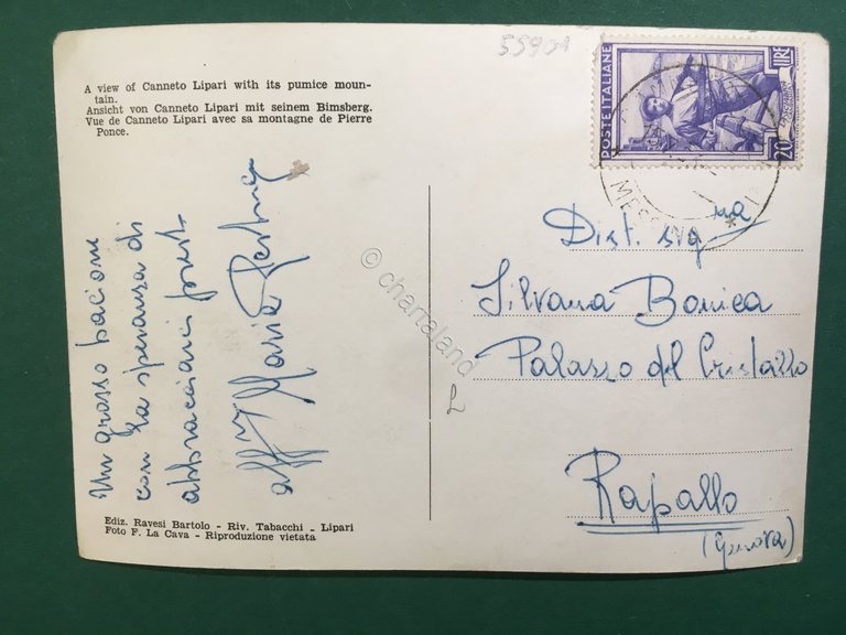 Cartolina Panorama Di Canneto Lipari - Con La Sua Montagna …