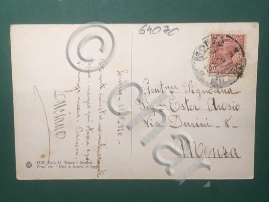 Cartolina Panorama Di Sondrio - 1919