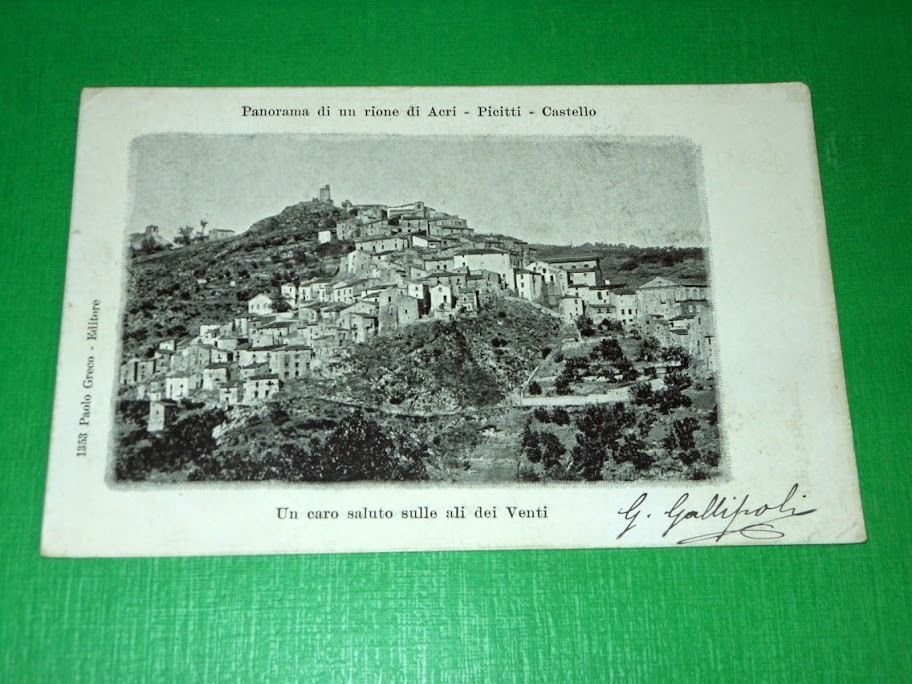 Cartolina Panorama di un rione di Acri - Picitti - …